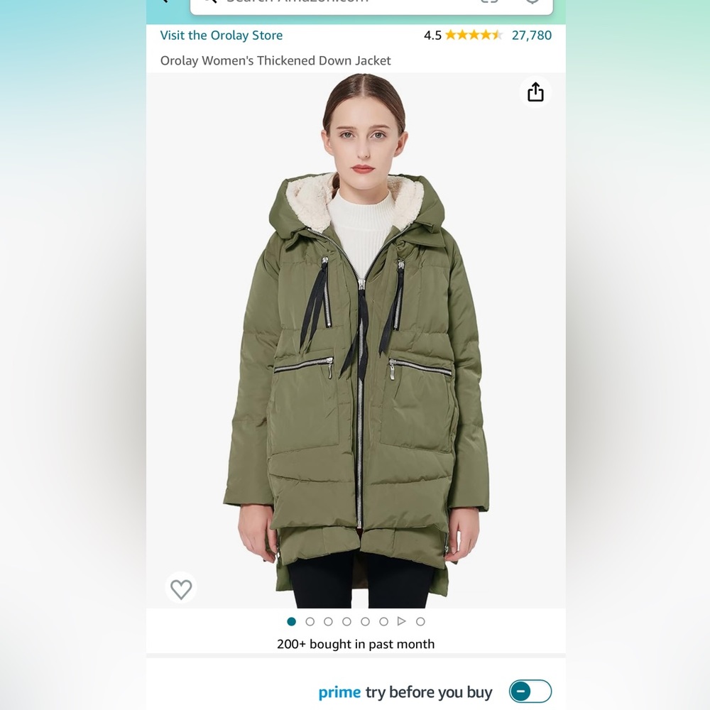 Orolay Women’s thickened down jacket (double layered) Green